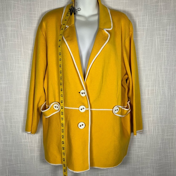 Jones New York Blazer Size 3X Yellow with White Accents - Picture 6 of 7